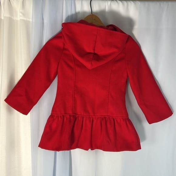 IZ Amy Byer red hooded zip up pea coat jacket size 5 - Picture 8 of 8